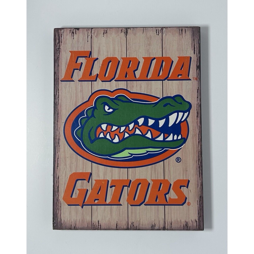 Florida Gators NCAA Multicolor Wall Sign/Plaque w/ Gators Logo Hanging Holes